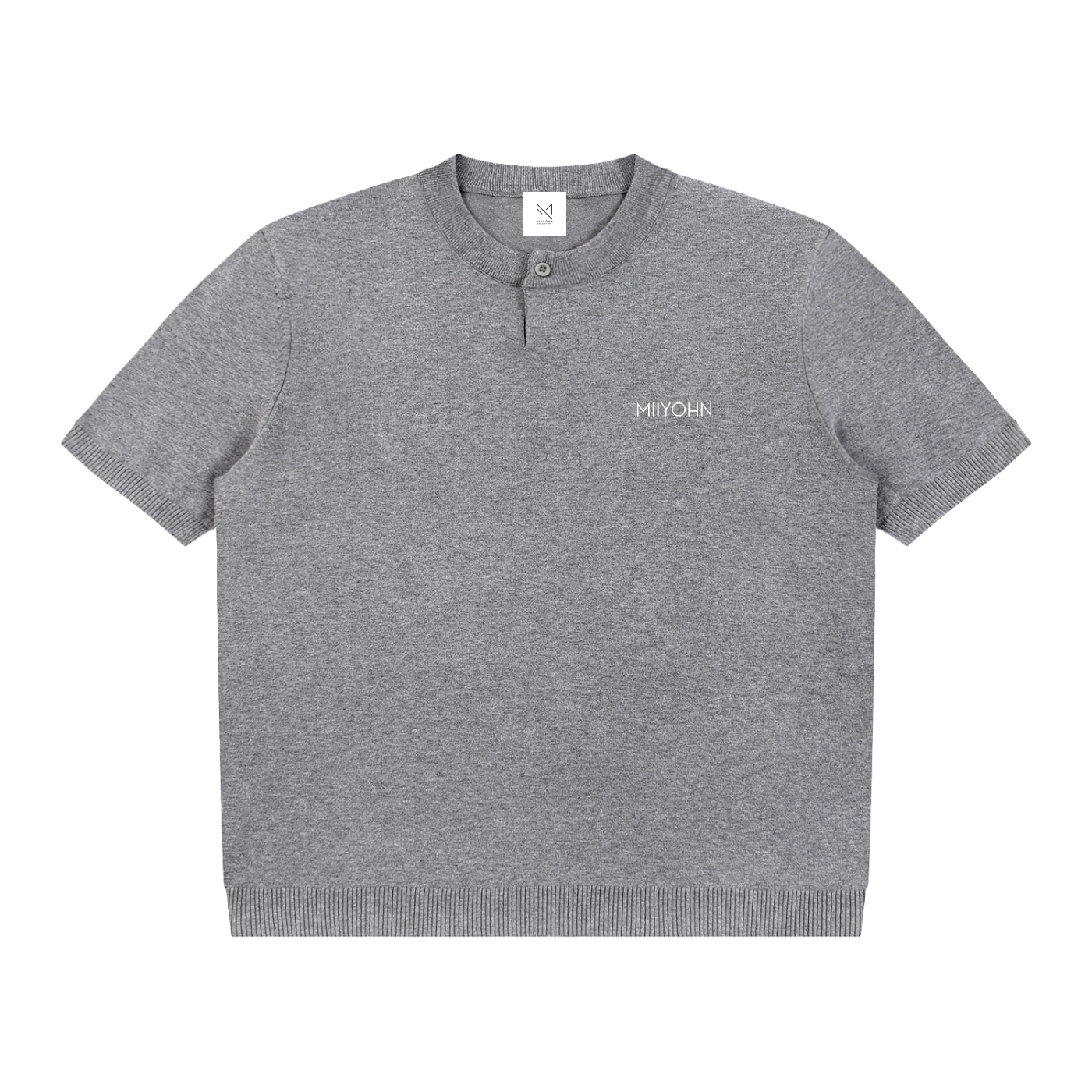 Cotton Knit Short Sleeve Henley T-Shirt