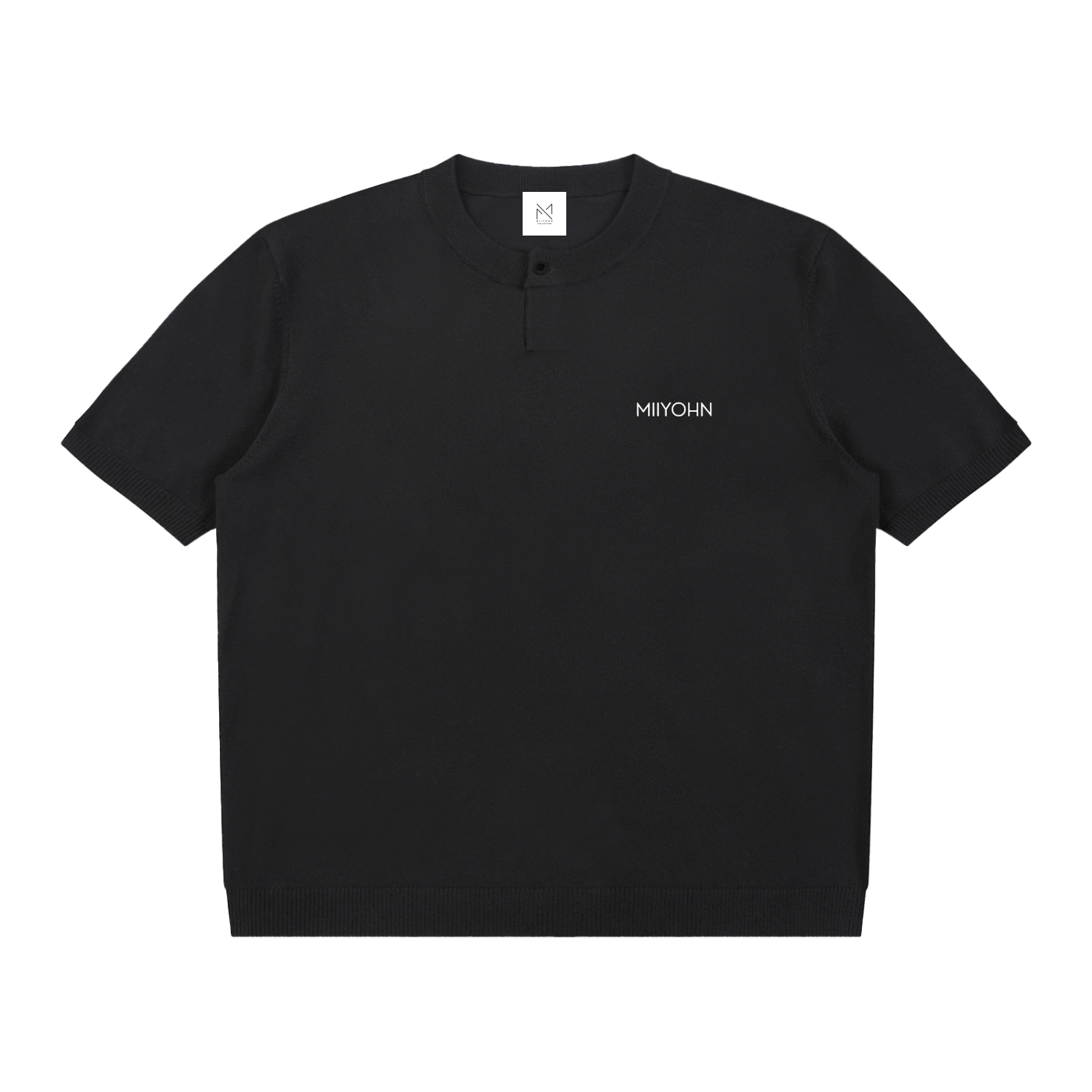Cotton Knit Short Sleeve Henley T-Shirt